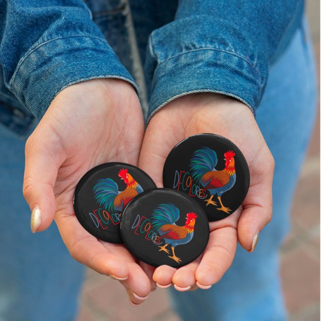 DeColores Cursillo Farbenfrohe Rooster Button (Von Creator hochgeladen)