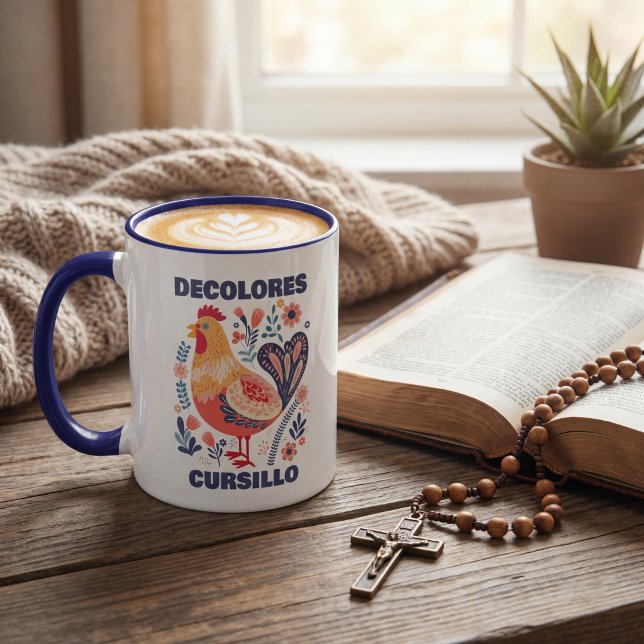 DeColores Cursillo-Folk-Art Hahn Christlich Tasse (Von Creator hochgeladen)