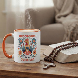DeColores Cursillo Hahn Florale Volkskunst Orange Tasse