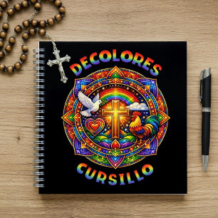 DeColores Cursillo Kreuz Taube Hahn Mandala Notizbuch