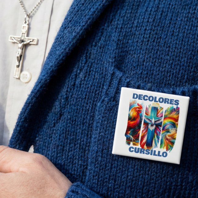 DeColores Cursillo Pinselstrich Hahn Kreuz Taube Button (Von Creator hochgeladen)