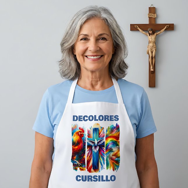 DeColores Cursillo Pinselstrich Hahn Kreuz Taube Schürze (Von Creator hochgeladen)