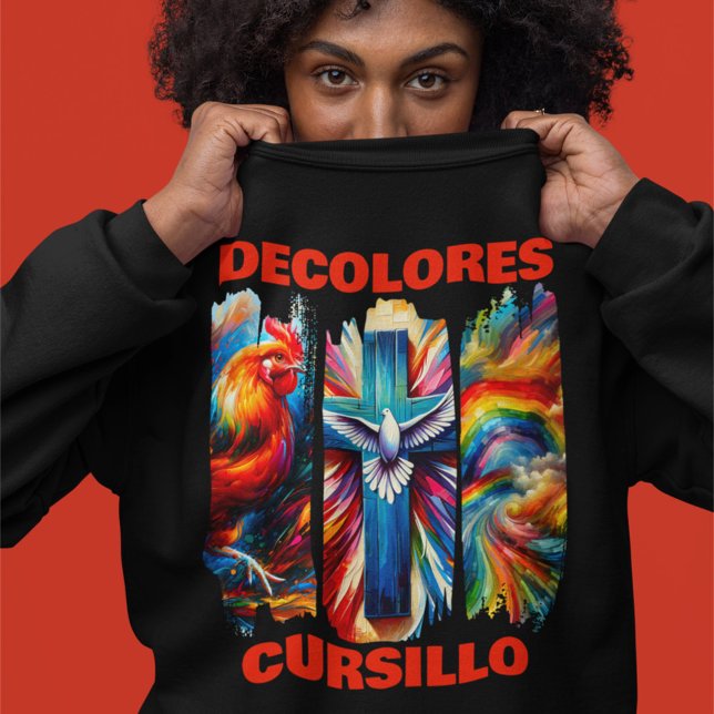 DeColores Cursillo-Pinselstrich Hahn Kreuz Taube Sweatshirt (Von Creator hochgeladen)