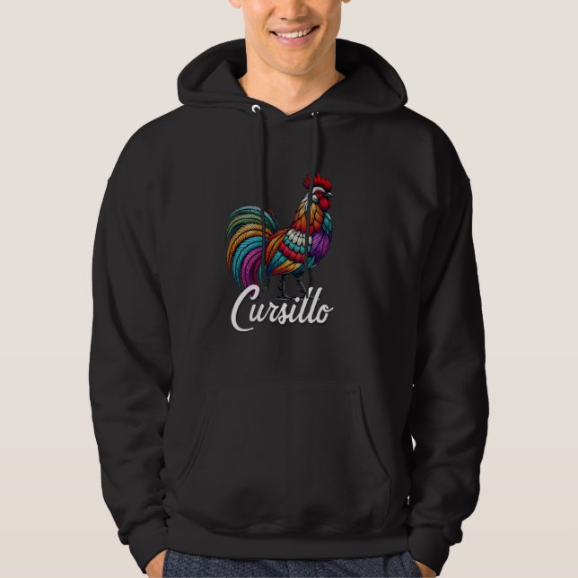 DeColores Cursillo Rainbow Rooster Katholik 6 Hoodie (Vorderseite)