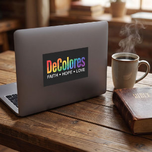 DeColores Cursillo Regenbogen Glaube Hoffnung Lieb Rechteckiger Aufkleber