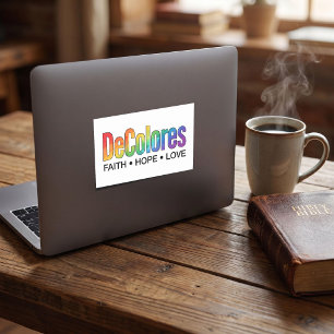 DeColores Cursillo Regenbogen Glaube Hoffnung Lieb Rechteckiger Aufkleber