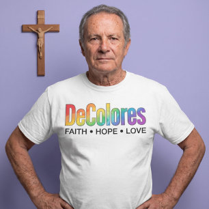 DeColores Cursillo Regenbogen Glaube Hoffnung Lieb T-Shirt