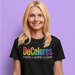 DeColores Cursillo Regenbogen Glaube Hoffnung Lieb T-Shirt