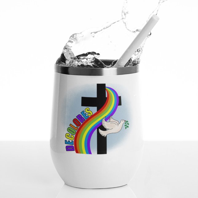 DeColores Cursillo Regenbogen mit Kreuz und Friede (Von Creator hochgeladen)