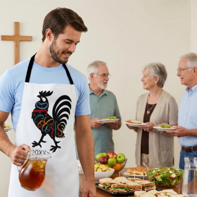 DeColores Cursillo Rooster Black Silhouette  Schürze (Von Creator hochgeladen)