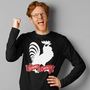 DeColores Cursillo Rooster Silhouette mit Banner T-Shirt