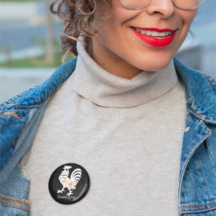 DeColores Cursillo Rooster White Silhouette Button