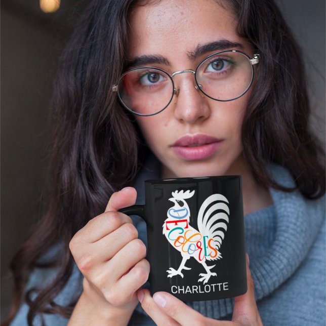 DeColores Cursillo Rooster White Silhouette Kaffeetasse (Von Creator hochgeladen)