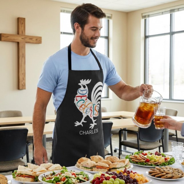 DeColores Cursillo Rooster White Silhouette  Schürze (Von Creator hochgeladen)