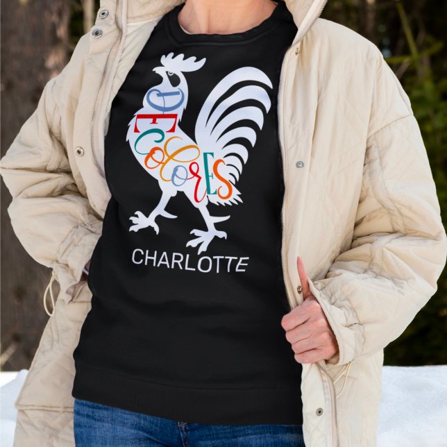 DeColores Cursillo Rooster White Silhouette Sweatshirt (Von Creator hochgeladen)