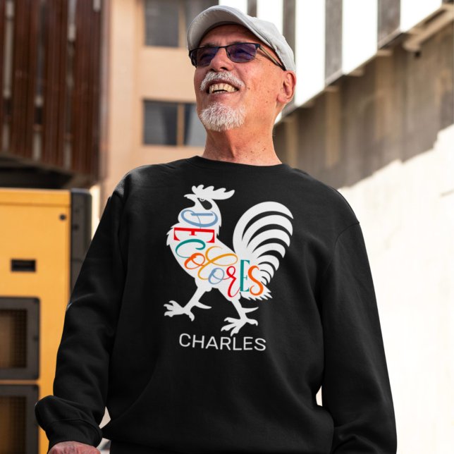 DeColores Cursillo Rooster White Silhouette Sweatshirt (Von Creator hochgeladen)
