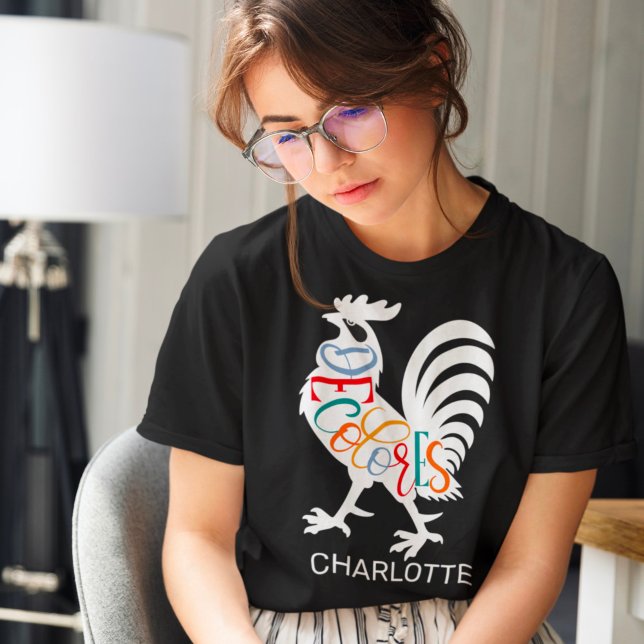 DeColores Cursillo Rooster White Silhouette T-Shirt (Von Creator hochgeladen)