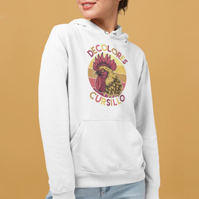 DeColores Cursillo Rooster with Distressed Sunset Hoodie (Von Creator hochgeladen)