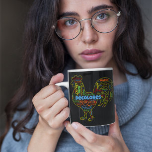 DeColores Cursillo Rooster Word Cloud Kaffeetasse