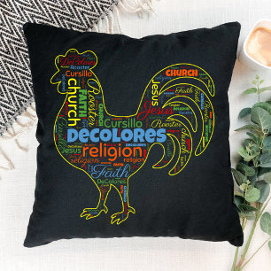 DeColores Cursillo Rooster Word Cloud Kissen