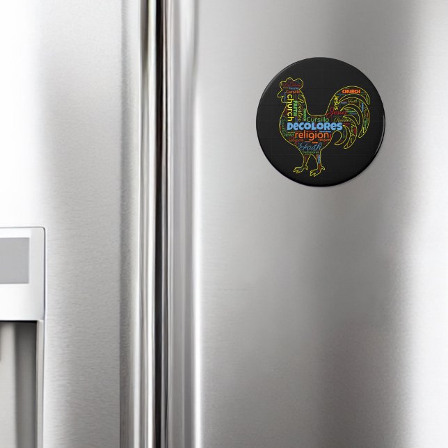 DeColores Cursillo Rooster Word Cloud Magnet (Von Creator hochgeladen)