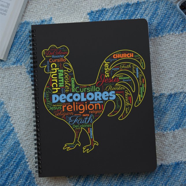DeColores Cursillo Rooster Word Cloud Notizbuch (Von Creator hochgeladen)
