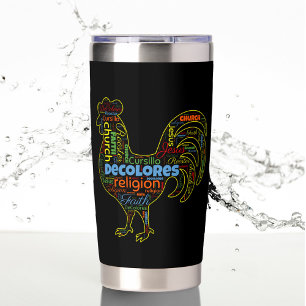 DeColores Cursillo Rooster Word Cloud Thermobecher