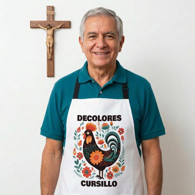 DeColores Cursillo Volkskunst Dunkler Bunter Hahn Schürze (Von Creator hochgeladen)