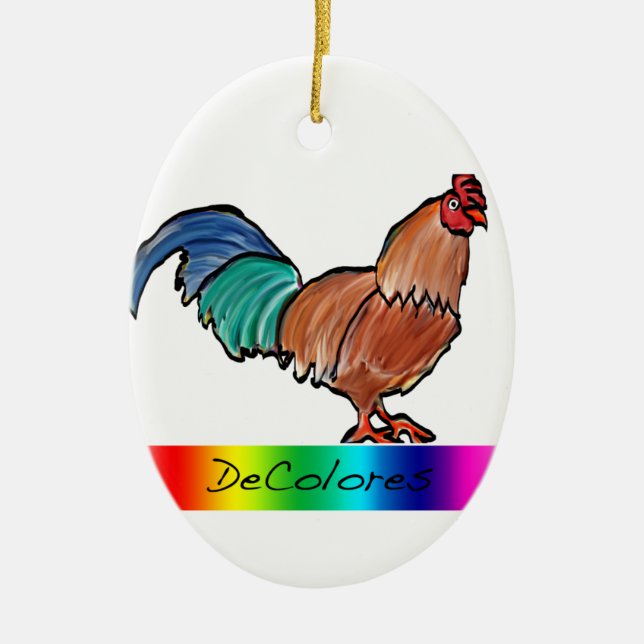 DeColores Hahn Keramikornament (Vorne)