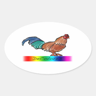 DeColores Rooster Ovaler Aufkleber