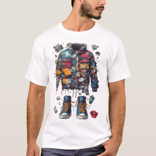Deconstructed Collage Patchwork-Jacke Sneakerhead T-Shirt