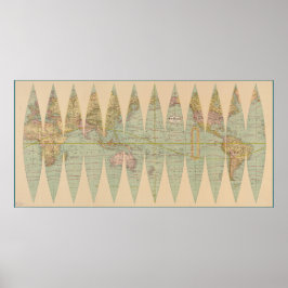 Deconstructed Earth Globe (1887) Poster