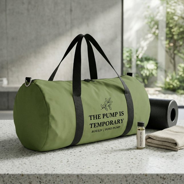 Deconstructed & Recovering Sage Green Duffel Bag  Duffle Bag (Deconstructed & Recovering Sage Green Duffel Bag | Minimalist Gym Bag | Aesthetic Recovery Bag)