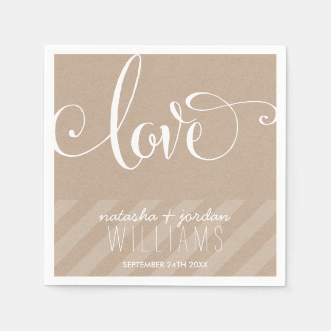 DECOR-Liebe mit elegantem Schriftzeichen Serviette (Vorderseite)