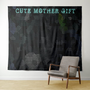 DECOR_Room_NIEDLICH MOTHER GIFT_BLACK_RMDESIGNFLO5 Wandteppich