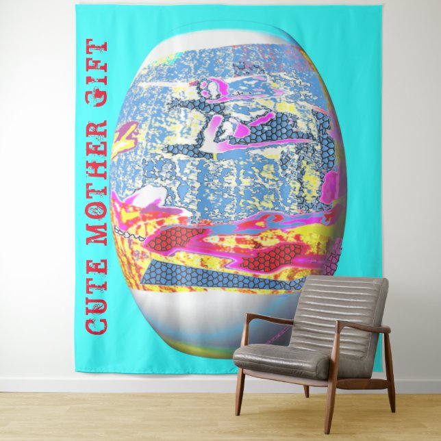 DECOR_Room_NIEDLICH MOTHER GIFT_BLUE_RMDESIGNFLO55 Wandteppich (Beispiel)