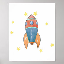 Decor Space wall, Rocket, print