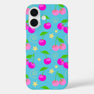 Decora Kei Cute Cherry Regenbogen-Muster iPhone 16 Hülle