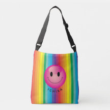 Decora Kei Rainbow Striped Lächeln Emoji Face