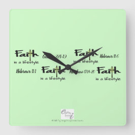 Decorable Inspiration: "Faith is a Lifestyle" Big Quadratische Wanduhr