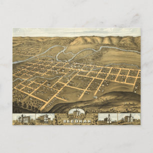 Decorah, Winneshiek Landkreis, Iowa (1870) Postkarte
