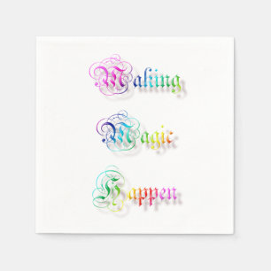 Decorarative Regenbogentext Serviette