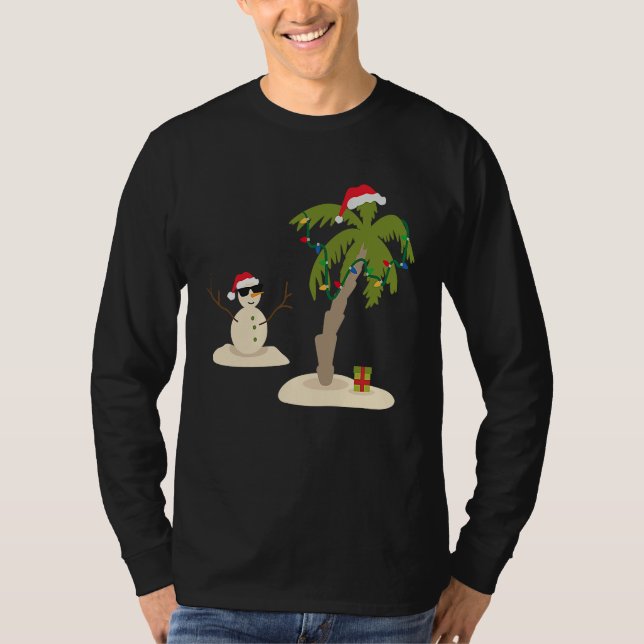 Decorated Christmas Palm Tree Tropical Xmas Coconu T-Shirt (Vorderseite)