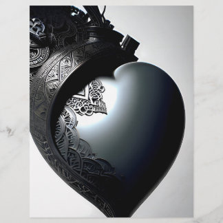 Decorated Iron Heart Romantic Picture. AI Flyer