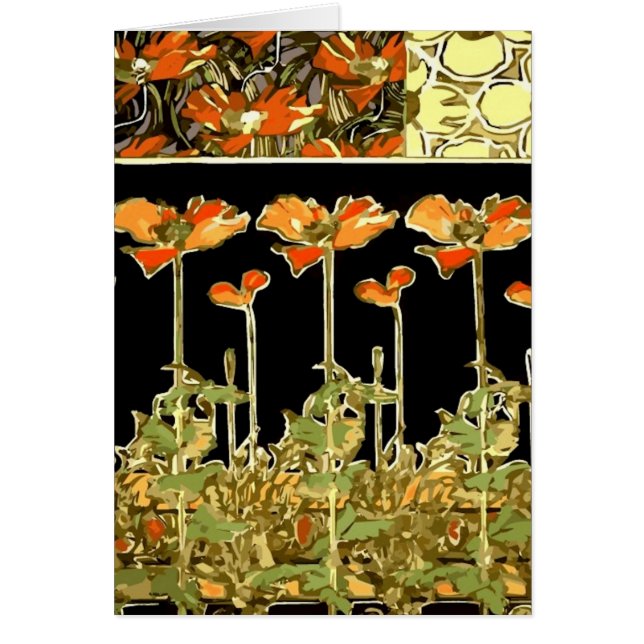 Decoratifs (orange Blumen) durch Alphonse Mucha (Vorne)
