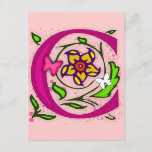 Decorationsbrief C Monogram Postkarte