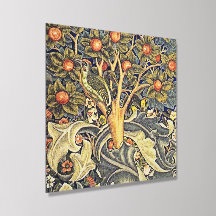 Decorative Art Blue Green Bird Tree Foliage Blume