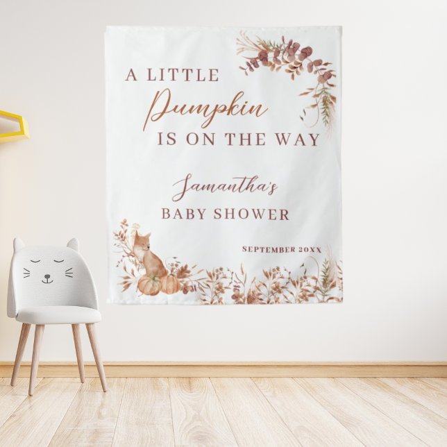 Decorative Autumn Terracotta Fox Pumpkin Wandteppich (Von Creator hochgeladen)