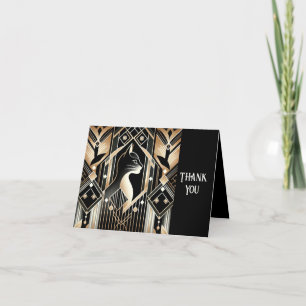 Decorative Black Cat Abstrakt Danke Karte