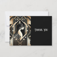Decorative Black Cat Abstrakt Danke Karte